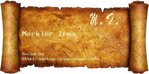 Merkler Irma névjegykártya